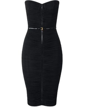 Elisabetta Franchi Jersey Stretch Dress With Belt - Blue