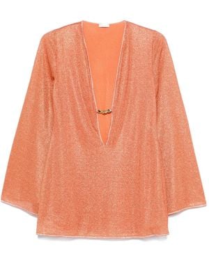 Oséree Lurex Thread Kaftan Dress - Orange