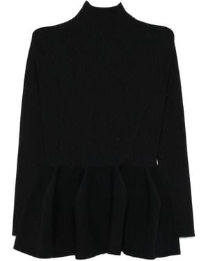 CFCL Pottery Ribbed Peplum Top - Black