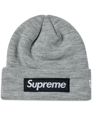 Supreme X New Era Box Logo Knitted Beanie - Gray