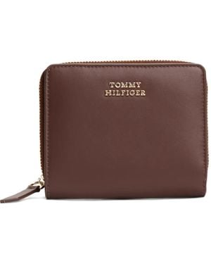 Tommy Hilfiger Zipped leather wallet - Marrón