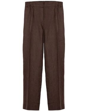 Purotatto Pantalon En Lin À Coupe Ample - Brown