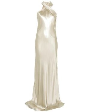 Galvan London Pandora Halterneck Maxi Dress - White