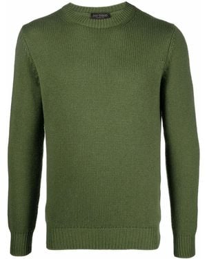 Dell'Oglio Rib-Trimmed Crew-Neck Jumper - Green