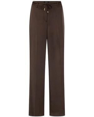 Marc Cain Warri Drawstring Wide-Leg Pants - Brown