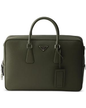Prada Saffiano Leather Work Bag - Green
