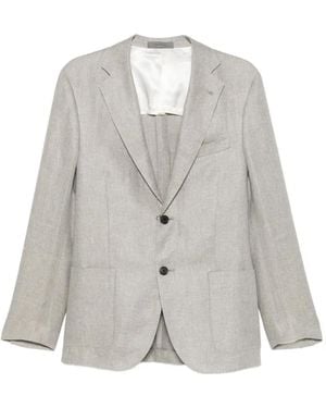Corneliani Single-Breasted Notched-Lapels Blazer - White