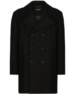Dolce & Gabbana Wool Pea Coat - Schwarz