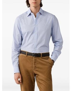 Hackett Pimlico Checked Cotton Shirt - Blue