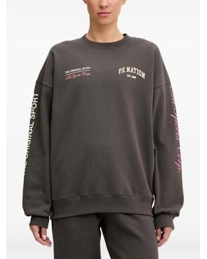 P.E Nation Logo-Lettering Sweatshirt - Grey