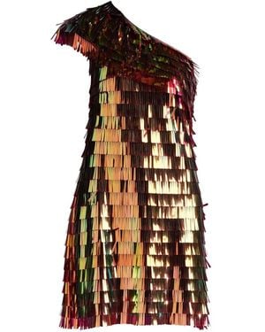 Tadashi Shoji Bina One-Shoulder Mini Dress - Metallic