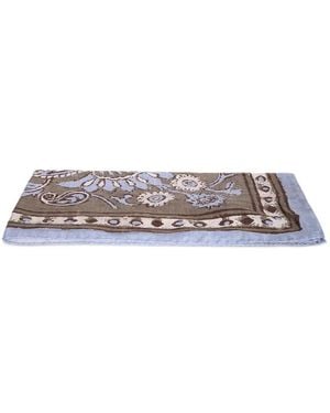 Dell'Oglio Floral-Print Pocket Square - White