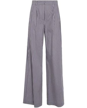 DR. HOPE Striped Pleated Trousers - Purple