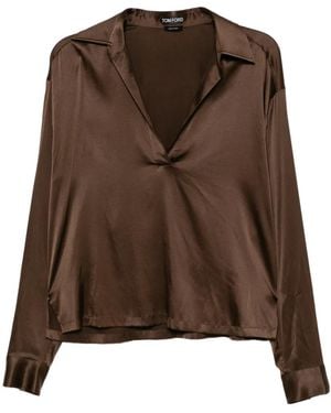 Tom Ford Satin Blouse - Brown