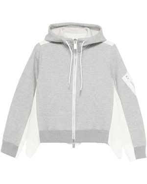 Sacai Sudadera Con Capucha Y Paneles - Blanco