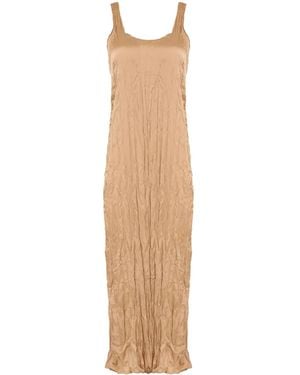Osklen Wrinkled Satin Dress - Natural