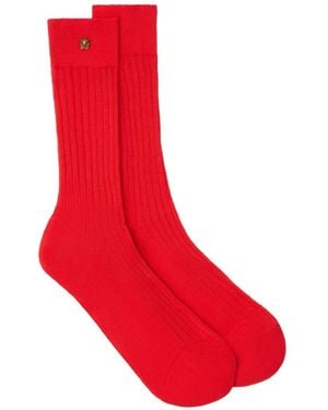 Versace Geribbelde Sokken Met Medusa-Plakkaat - Rood