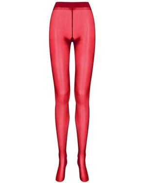 Maison Close Obsession Semi-Sheer Finish Tights - Red