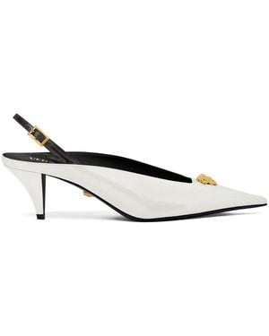 Versace 55Mm Medusa Leather Pumps - White