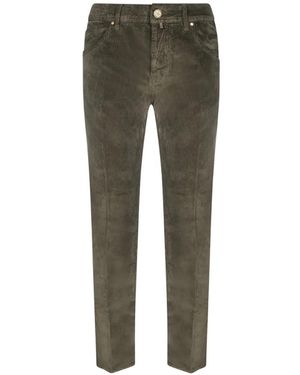 Jacob Cohen Corduroy-Effect Straight-Leg Trousers - Green