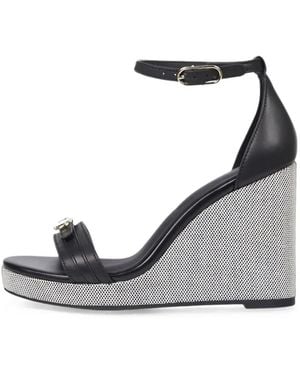 Tommy Hilfiger Open-Toen Wedge Espadrilles - Black