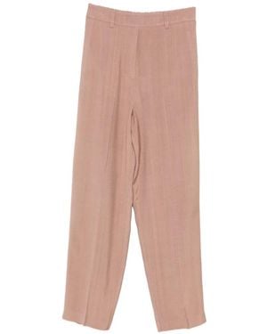 Carla G Pressed-Crease Straight-Leg Pants - White
