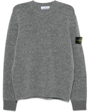 Stone Island Strickpullover Mit Logo-Patch - Grau