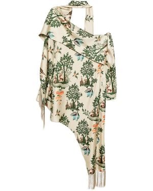 Monse Asymmetric-Hem Scarf Dress - Metallic