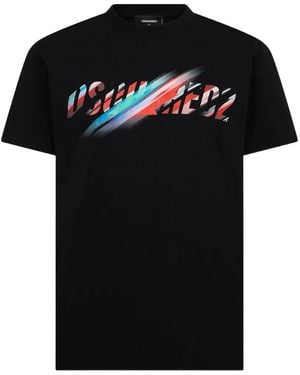 DSquared² T-Shirt Met Logoprint - Zwart