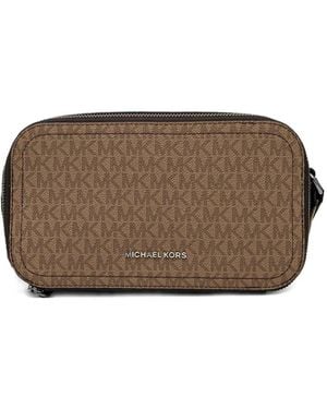 Michael Kors Cooper Logo-Patterned Crossbody Bag - Brown