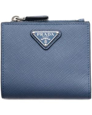 Prada Small Saffiano Leather Wallet - Blue