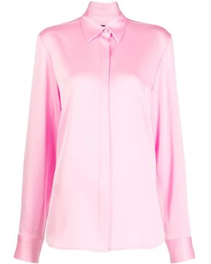 Alex Perry Satin-Finish Button-Down Shirt - Pink