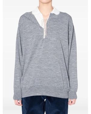 Kolor Pullover Mit Spitzendetail - Grau