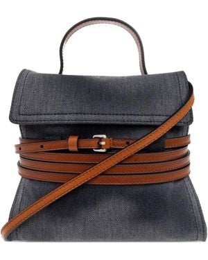 Moschino Tie Me Denim Belted Mini Bag - Blue