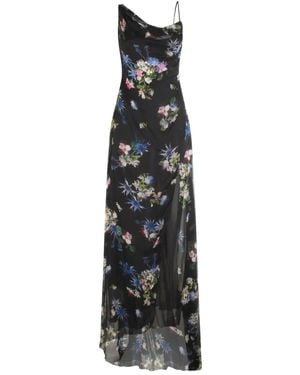 Blumarine Floral-Print Cowl-Neck Dress - Black