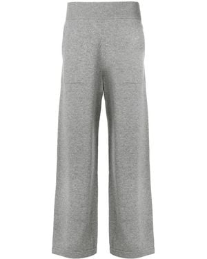 Barrie Flared Knitted Trousers - Grey