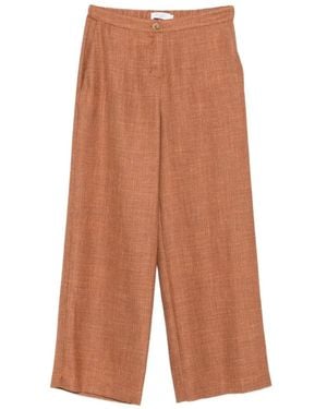 Barba Napoli Wide-Leg Elasticated-Waist Trousers - Brown