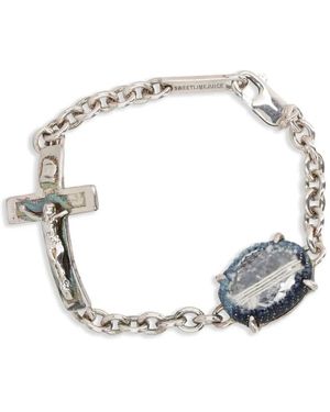 SWEETLIMEJUICE Crucifix Chain Bracelet - White