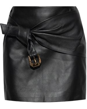Versace Leather Skirt - Black