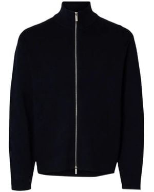 SELECTED Cardigan Teller À Fermeture Zippée - Blue