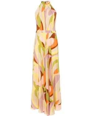 Raquel Diniz Giovanna Geometric-Print Dress - Metallic