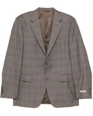 Canali Check two-button blazer - Grau