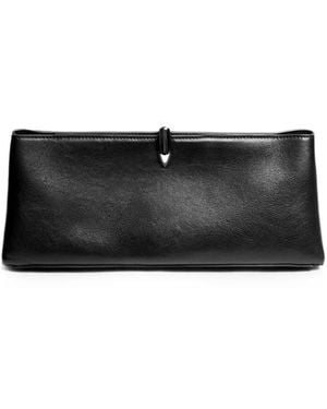 Vera Wang Grained Leather Clutch Bag - Black