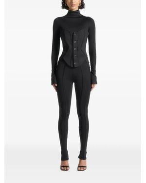 Manière De Voir Contour-Jumpsuit With Buttoned Corset - Black