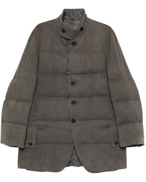 Yohji Yamamoto Padded Buttonfastening Jacket - Grey
