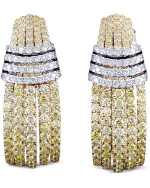 HYT Jewelry Pendientes Con Apliques De Diamantes - Blanco