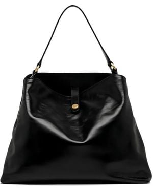 Gianni Chiarini Large Fiona Polished-Leather Tote Bag - Black