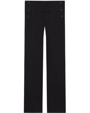 Courreges Flared Wool Trousers - Black