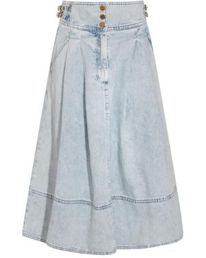 Zimmermann Denim Maxi Skirt - Blue