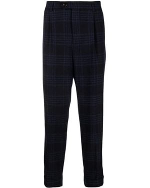Brunello Cucinelli Geruite Plooibroek - Blauw